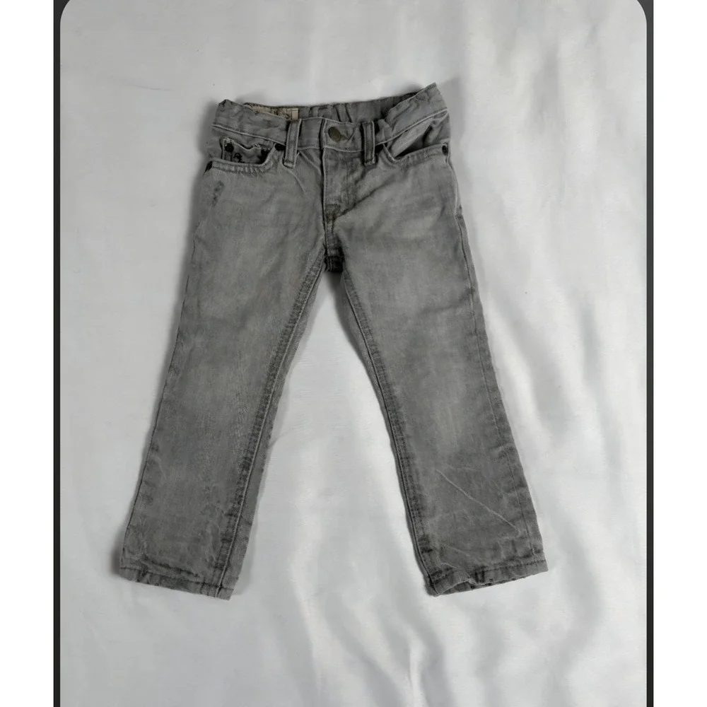 Polo Ralph Lauren Boys 2T Slim Straight Gray Denim Jeans
